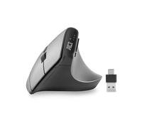 MOUSE ACT AC5155, Tasti: 7, RF Wireless + Bluetooth, forma ergonomica, Bluetooth, Collegamento RF Wireless + Bluetooth, Scrolling a Rotella, Risoluzione max 1000. 1600. 2400 dpi, forma ergonomica, Gri