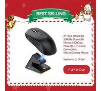 Mouse Bluetooth Attack Shark X6 PAW3395, connessione Tri-Mode, base di ricarica magnetica touch RGB, mouse da gioco macro