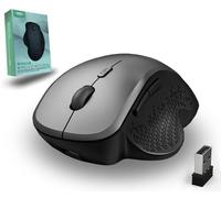 Mouse Bluetooth senza fili, mouse ergonomico senza fili, batteria ricaricabile, mouse wireless silenzioso, dispositivo multiuso, portatile, 6 tasti + ricevitore 2,4 G, per laptop, PC, iPad, Mac,