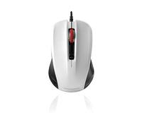 MOUSE CABLATO MODECOM MCM9.1, Tasti: 4, USB tipo A, forma ergonomica, Collegamento USB Typ-A, Ingresso: Otticamente a mezzo LED, Scrolling a Rotella, Risoluzione max 1600 dpi, forma ergonomica, Bianco