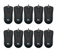 Mouse cablato Rii RM105 USB per computer, mouse da ufficio ottico a LED blu 1600 DPI per PC, computer, laptop, desktop, finestre