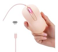 Mouse cablato USB C, mouse cablato tipo C con 3 pulsanti, ergonomico, silenzioso, leggero e portatile, compatibile con laptop, MacBook, Mac, Windows, PC, desktop, notebook, telefono, tablet, cavo da