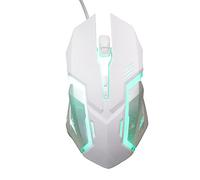 Mouse Cablato, X7 Mouse Ottico Cablato 1600DPI Luce Respiratoria Automatica a 7 Colori Porta USB Gaming Mouse Luminosi Accessori per Computer per PC Computer Laptop(bianco)