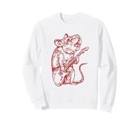 Mouse Che Suona la Chitarra Animale Chitarrista Musicista Rock Felpa
