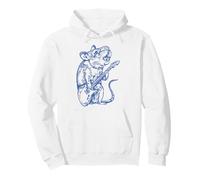 Mouse Che Suona la Chitarra Animale Chitarrista Musicista Rock Felpa con Cappuccio