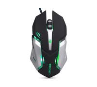 MOUSE CROWN CMXG-622 da gioco con connettore placcato oro, Collegamento USB, Ingresso: Otticamente a mezzo LED, Scrolling a 2 modi, Risoluzione max 2400 dpi, forma ergonomica, Nero