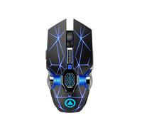 Mouse da gaming wireless - RNCYN - Ottico - 1600 DPI - USB - Nero - 2,4 GHz - 10m Portata - 128x75x39 mm - Plug & Play