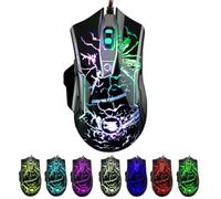 Mouse da gioco cablato RGB M728 per computer - durevole USB LED mouse per laptop w/7 colori retroilluminati, 4 DPI regolabili fino a 3200 per giochi, mouse silenzioso e stabile per PC con filo per Mac