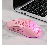 Mouse da gioco cablato ultraleggero, scocca a nido d'ape, retroilluminazione a effetto respiro, USB-A, compatibile con Win/XP/Xbox/PS4/Mac/Air/HP/Acer