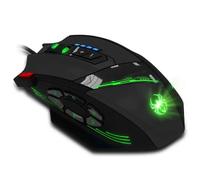 Mouse da gioco cablato ZELOTES C12 12 pulsanti programmabili 4000 DPI Peso ergonomico regolabile Illuminazione respiratoria a 7 colori