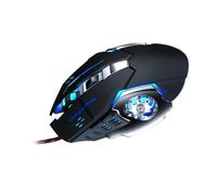 Mouse da Gioco Filo USB per Pc, Ergonomico, Nero 800/1600/2400/3200 Dpi | Illuminazione Led, Sensore Fotoelettrico, ABS e Metallo, Uso Desktop e Portatile, Precisione Scelta