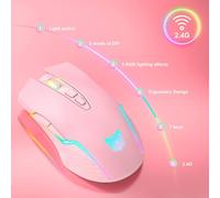 Mouse da gioco MMO wireless professionale, design ergonomico per giocatori destrorsi, 5 DPI regolabili fino a 3600, rivestimento liscio per una presa