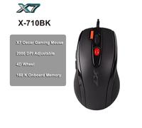 A4 Tech Oscar - Mouse ottico da gioco X-710BK con porta USB, 2000 DPI, nero per Windows 2000/XP/MCE2005/XP (x64)/2003 (x64)/Vista