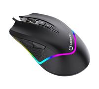 Mouse da gioco USB Unykach Nova M244 con illuminazione RGB 6400 dpi - 5 pulsanti - Utilizzo per destrimani - Cavo da 1,50 m - C