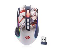 Redragon M612AK PRO Mouse Gaming RGB Anime Ottico Wired/Wireless 8000 DPI con 9 Pulsanti Programmabili e 7 Modalità Retroilluminate BT e Wireless 2.4G Software per Keybinds DIY e Pulsante Fuoco Rapido