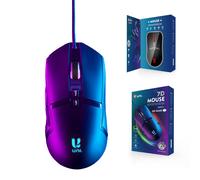 Mouse da gioco USB cablato per GAMING RGB illuminato LED 6400DPI 7 tasti ottico