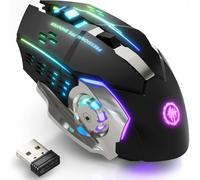 Mouse da gioco wireless: Bluetooth e 2.4G, retroilluminazione RGB, 6 pulsanti, clic silenzioso, ricaricabile - compatibile con iPad, Mac OS, PC,