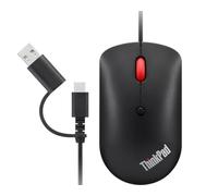 Lenovo Mouse 4Y51D20850 Ambidestro Compatto USB-C Ottico 2400 DPI Nero