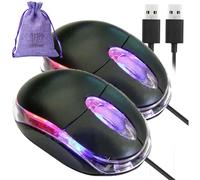 Mouse da ufficio cablato silenzioso, mouse ottico con funzione di illuminazione a LED, plug and play per una configurazione immediata, leggero e