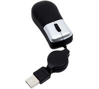 Mouse da viaggio retrattile, piccolo mini sleek, nero e argento, mouse da viaggio ottico con 3 pulsanti da USB a PC per computer portatile, parUtile