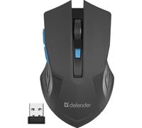 Mouse Defender ACCURA MM-275 Wireless RF 1600 DPI Nero Blu Ergonomico 6 Tasti