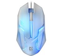 Mouse Defender Cyber MB-560L USB 1200 DPI Bianco Illuminazione RGB