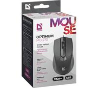 Mouse Defender Optimum MB-270 USB 1000 DPI Nero Ergonomico per Destra