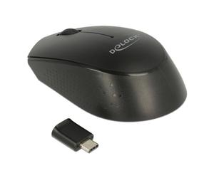 Mouse Delock 12526 Wireless RF 1000 DPI Nero Ambidestro Ricevitore Nano USB Type-A