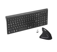 Mouse e tastiera ergonomici senza fili da 2,4 GHz ultra sottile portatile dimensioni per PC Desktop Computer Laptop Mac Tablet (Left-Handed)