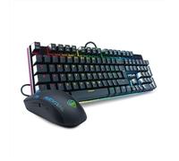 Mouse e Tastiera Gaming Meccanica, Layout Italiano QWERTY, USB, Anti-ghosting, Tastiera Retroilluminata LED RGB, Mouse Gaming fino a 32000 DPI - Nero