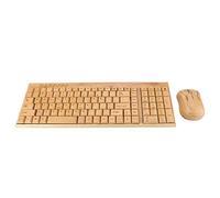 Mouse e tastiera in legno di bambù wireless Bewinner, set di mouse multifunzione 1600 dpi Tastiera ultrasottile per computer / tablet, Plug Play / Ergonomico / Non dissolvenza