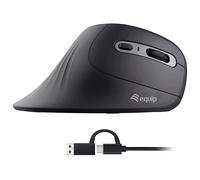 MOUSE EQUIP 245119, Collegamento USB Type-A + USB Type-C, Scrolling a Rotella, Risoluzione max 7200 dpi, forma ergonomica, Nero