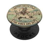 Mouse Equitazione un gatto scusa devo andare le vibrazioni sono off vintage PopSockets PopGrip Adesivo