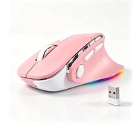 Mouse ergonomico Jiggler, mouse verticale wireless Bluetooth, mouse ottico ricaricabile a LED, portatile (BT5.2 o USB 2.4 GHz), doppia modalità, 1000/1600/2400 DPI, 8 pulsanti per laptop, PC, MacBook