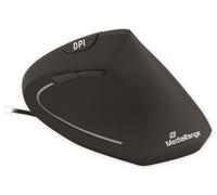 Mouse ergonomico MediaRange a 6 tasti con sensore ottico per destrimani, cablato, nero