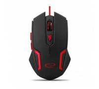 Mouse Esperanza EGM205R USB 2400DPI Nero Rosso 6 Pulsanti Cavo Trecciato LED