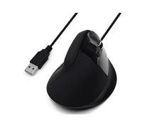 Mouse USB verticale ergonomico Ewent 1800 dpi - 5 pulsanti - Utilizzo per destrimani - Cavo da 1,23 m - Colore nero