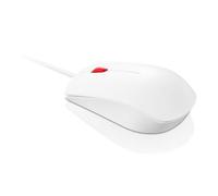 Mouse filo lenovo essenziale - ambidextrum - sensore ottico da 1600 dpi - 3 pulsanti - bianco