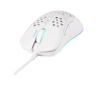 MOUSE GAMING DELTACO GAM-108-W, Collegamento USB Typ-A, Ingresso: Otticamente a diodi laser, Scrolling a Rotella, Risoluzione max 6400 dpi, forma ergonomica, Bianco
