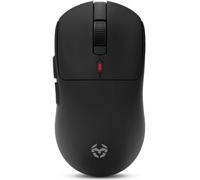 KROM KLEVER BLACK - Mouse da gioco wireless ultraleggero, 55gr, sensore ottico di precisione Pixart PMW 3325, 6 pulsanti, 6 livelli DPI fino a 10000, ricevitore wireless 2,4 GHz incluso, USB, nero.