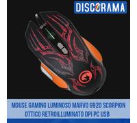 MOUSE GAMING LUMINOSO MARVO G920 SCORPION OTTICO RETROILLUMINATO DPI PC USB