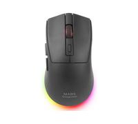 Mars Gaming MM-T3, Mouse Wireless Ultralight, Bluetooth 5.0 + 2.4 GHz + Cavo, Sensore Ottico PIXART PAW3104PRO 14400 DPI, Base di Ricarica Magnetica RGB, Switch Huano, Software di Controllo, Nero
