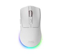 Mars Gaming MM-T3, Mouse Wireless Ultralight, Bluetooth 5.0 + 2.4 GHz + Cavo, Sensore Ottico PIXART PAW3104PRO 14400 DPI, Base di Ricarica Magnetica RGB, Switch Huano, Software di Controllo, Bianco