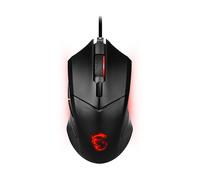 MOUSE GAMING MSI Clutch GM08, Collegamento USB Typ-A, Ingresso: Otticamente a mezzo LED, Scrolling a Rotella, Risoluzione max 3200 dpi, forma ergonomica, Nero
