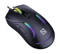MOUSE GAMING SANDBERG 640-27, Collegamento USB Typ-A, Scrolling a Rotella, Risoluzione max 3600 dpi, forma ergonomica, Nero