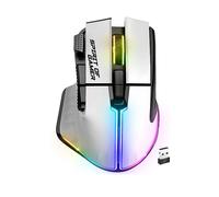 Spirit Of Gamer - PRO M5, Mouse Gaming Senza Fili per PC RGB, 8 Pulsanti Programmabili di cui 1 Rapid'Fire, Connessione Bluetooth e 2,4 GHz, Batteria a Lunga durata 90 ore, Ergonomico, Bianco