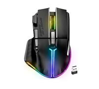 Spirit Of Gamer - PRO M5, Mouse Gaming Senza Fili per PC RGB, 8 Pulsanti Programmabili di cui 1 Rapid'Fire, Connessione Bluetooth e 2,4 GHz, Batteria a Lunga durata 90 ore, Ergonomico, Nero