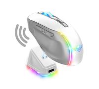 MOUSE GAMING SPIRIT OF GAMER S-EM50WT, Collegamento RF Wireless + Bluetooth + USB Type-A, Scrolling a Rotella, Risoluzione max 8000 dpi, forma ergonomica, Bianco
