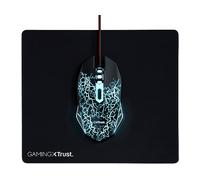 MOUSE GAMING TRUST 24752 GXT 105X + Tappetino Mouse Pad, Collegamento USB Typ-A, Ingresso: Otticamente a mezzo LED, Risoluzione max 4000 dpi, Nero