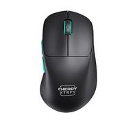 MOUSE GAMING WIRELESS CHERRY XTRFY CX-M64W-BLACK, Collegamento RF Wireless, Scrolling a Rotella, Risoluzione max 26000 dpi, forma ergonomica, Nero, Turchese